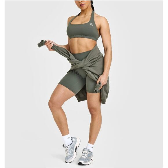 Oner Active Dark Khaki EasyLift Halter Bralette Size S - Picture 8 of 9